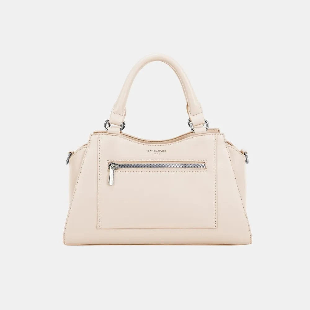 David Jones PU Leather Handbag Handbags Ivory / One Size The Nichole Collection