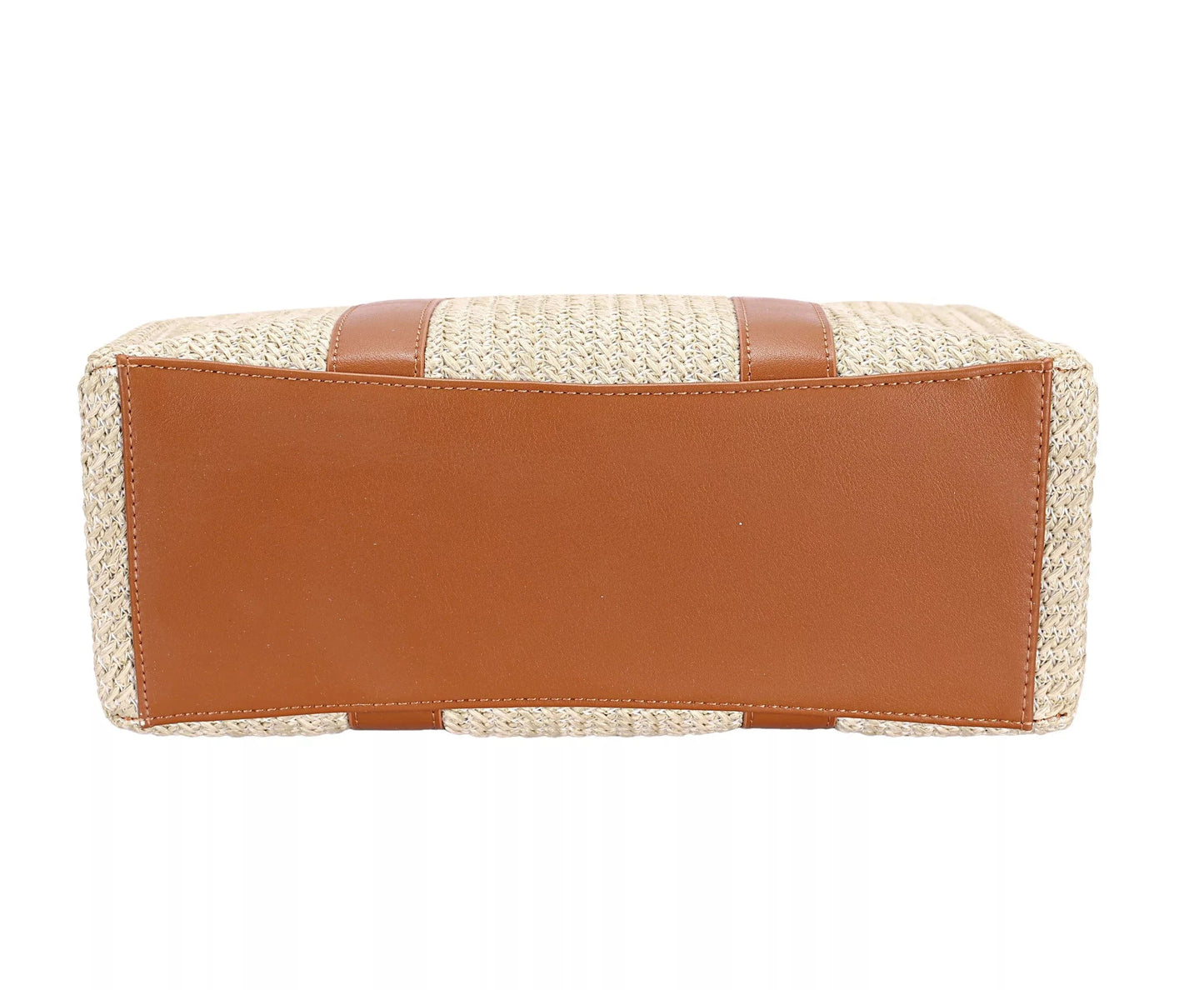 David Jones Square Woven Tote Handbag APRICOT TAN / One Size The Nichole Collection