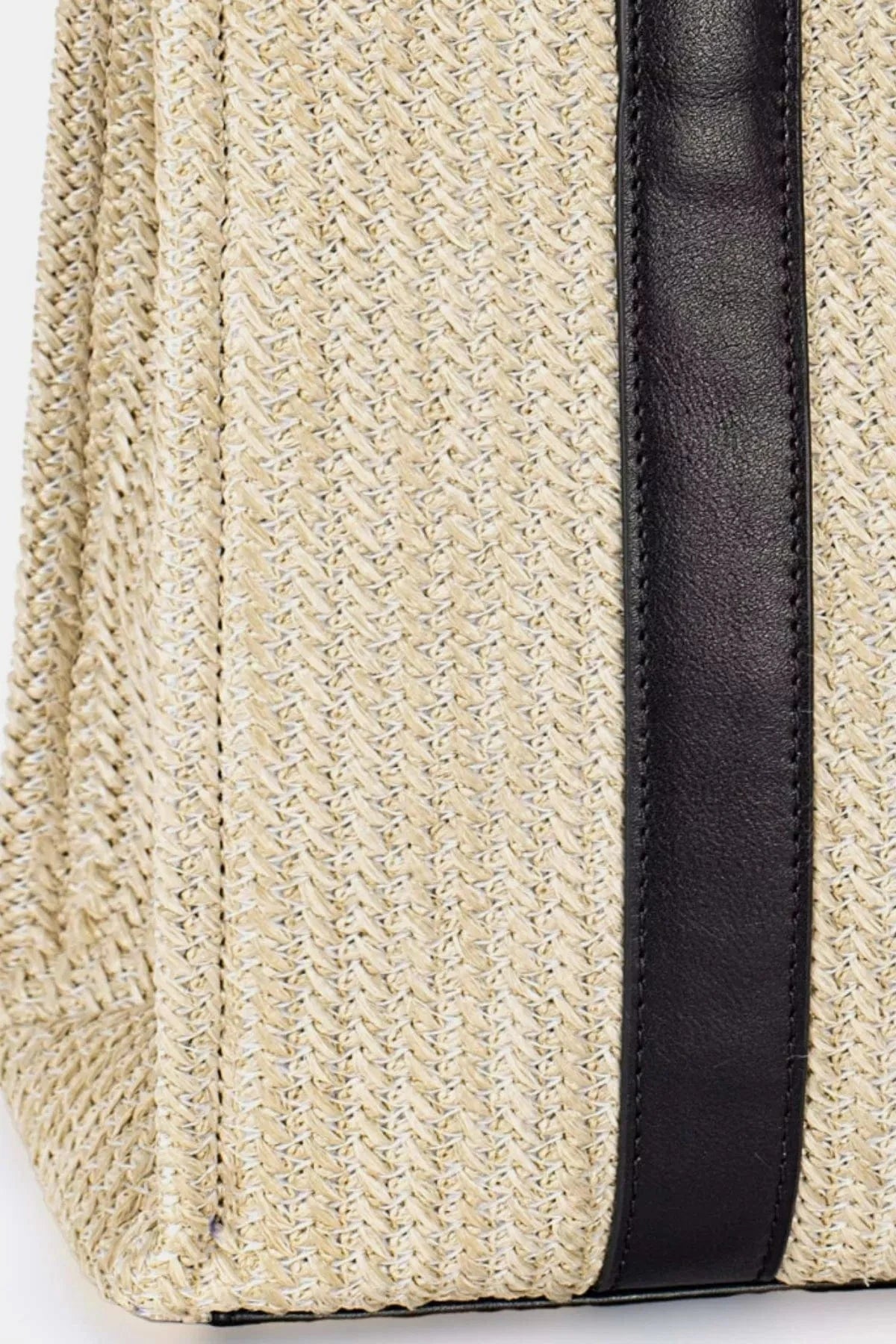 David Jones Square Woven Tote Handbag Black / One Size The Nichole Collection