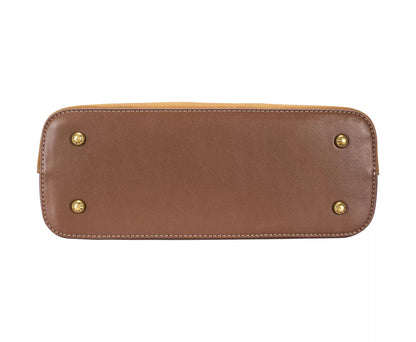 David Jones Two Tone Leather Shoulder Bag with Adjustable Strap COCOA BROWN / One Size The Nichole Collection
