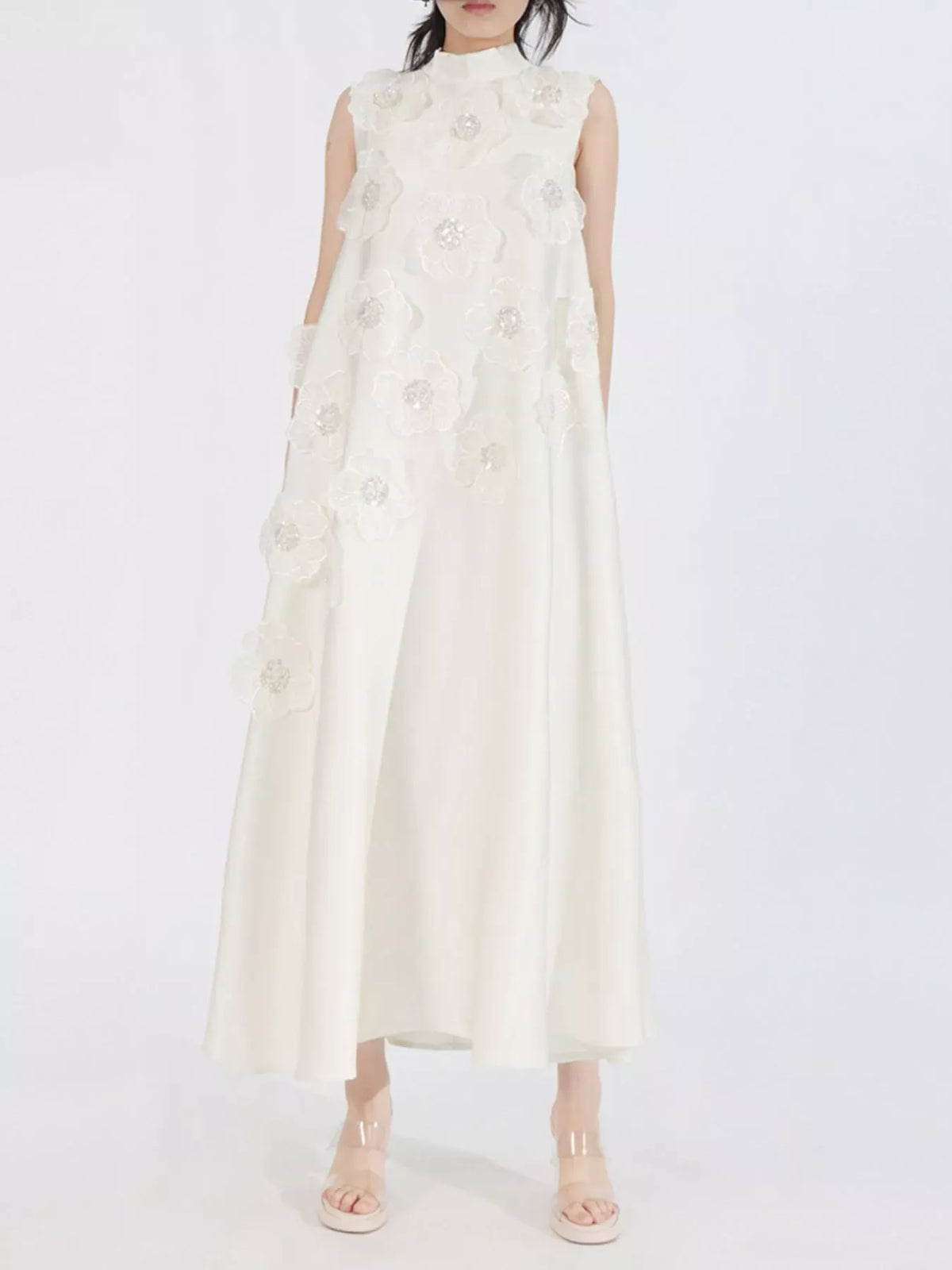 Floral-Embellished Sleeveless Maxi Dress The Nichole Collection