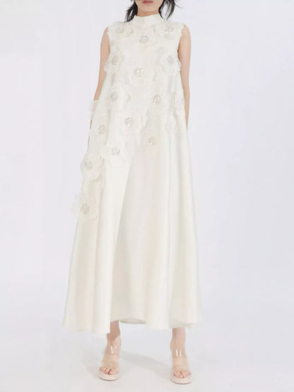 Floral-Embellished Sleeveless Maxi Dress The Nichole Collection