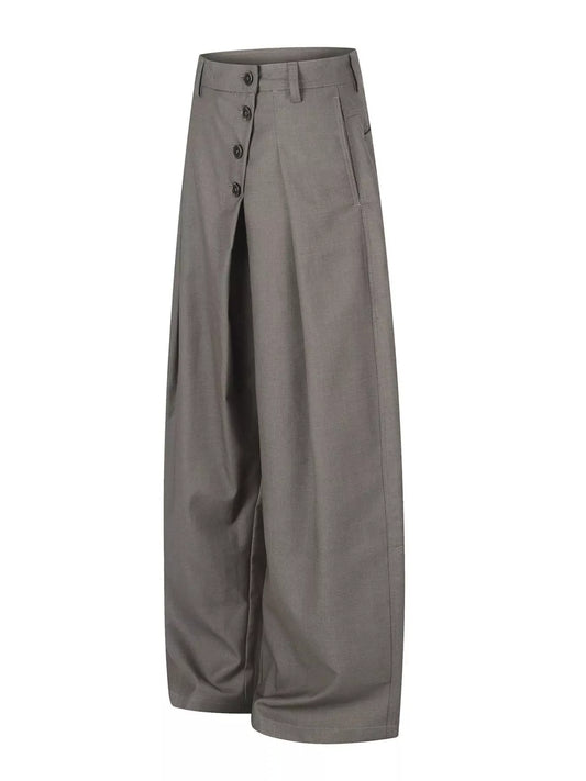 Men's Asymmetrical Button Wide-Leg Pants The Nichole Collection