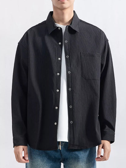 Men's Casual Textured Button-Down Shirt Jonathan M Collection