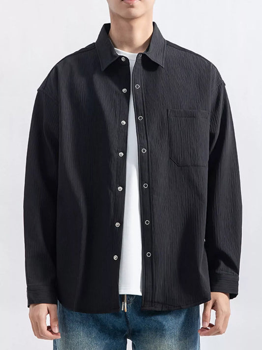 Men's Casual Textured Button-Down Shirt Jonathan M Collection