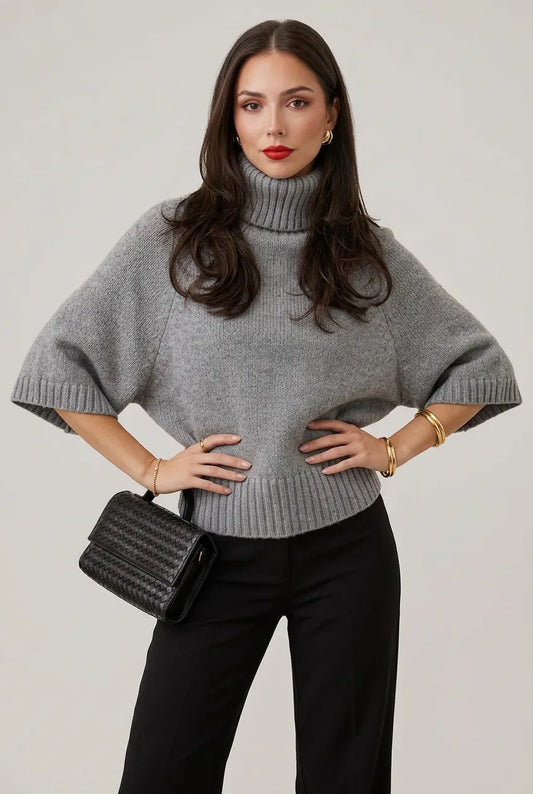 Turtleneck Batwing-Sleeve Sweater The Nichole Collection - Official Site