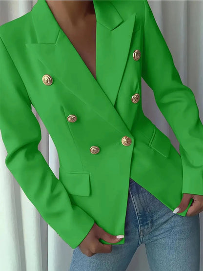 Decor Button Lapel Collar Blazer Blazers The Nichole Collection