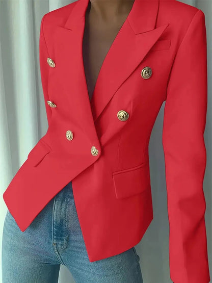 Decor Button Lapel Collar Blazer Blazers The Nichole Collection