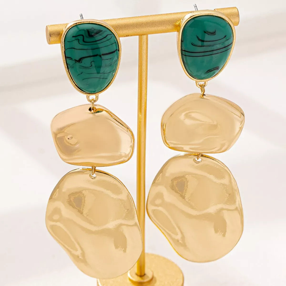 ORGANIC CRUMPLED GOLD DROP EARRINGS The Nichole Collection - Official Site