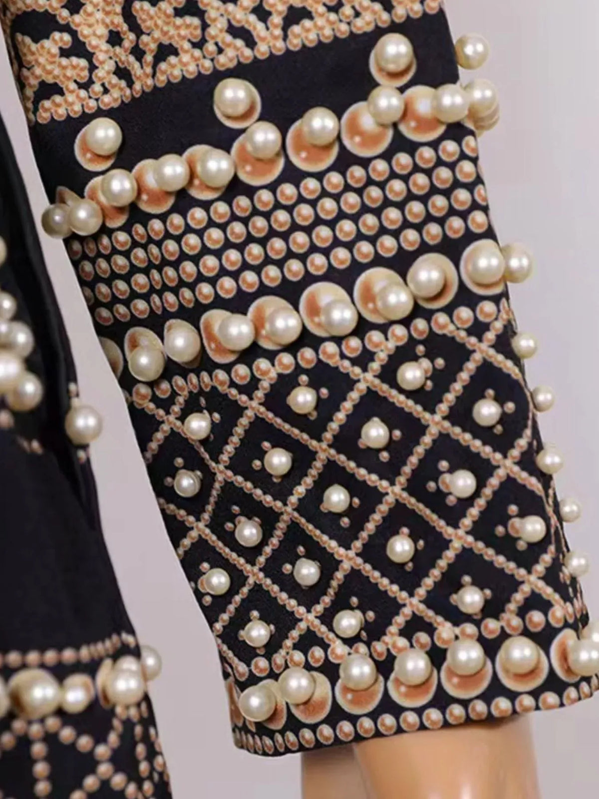 Pearl-Embellished One-Button Blazer The Nichole Collection
