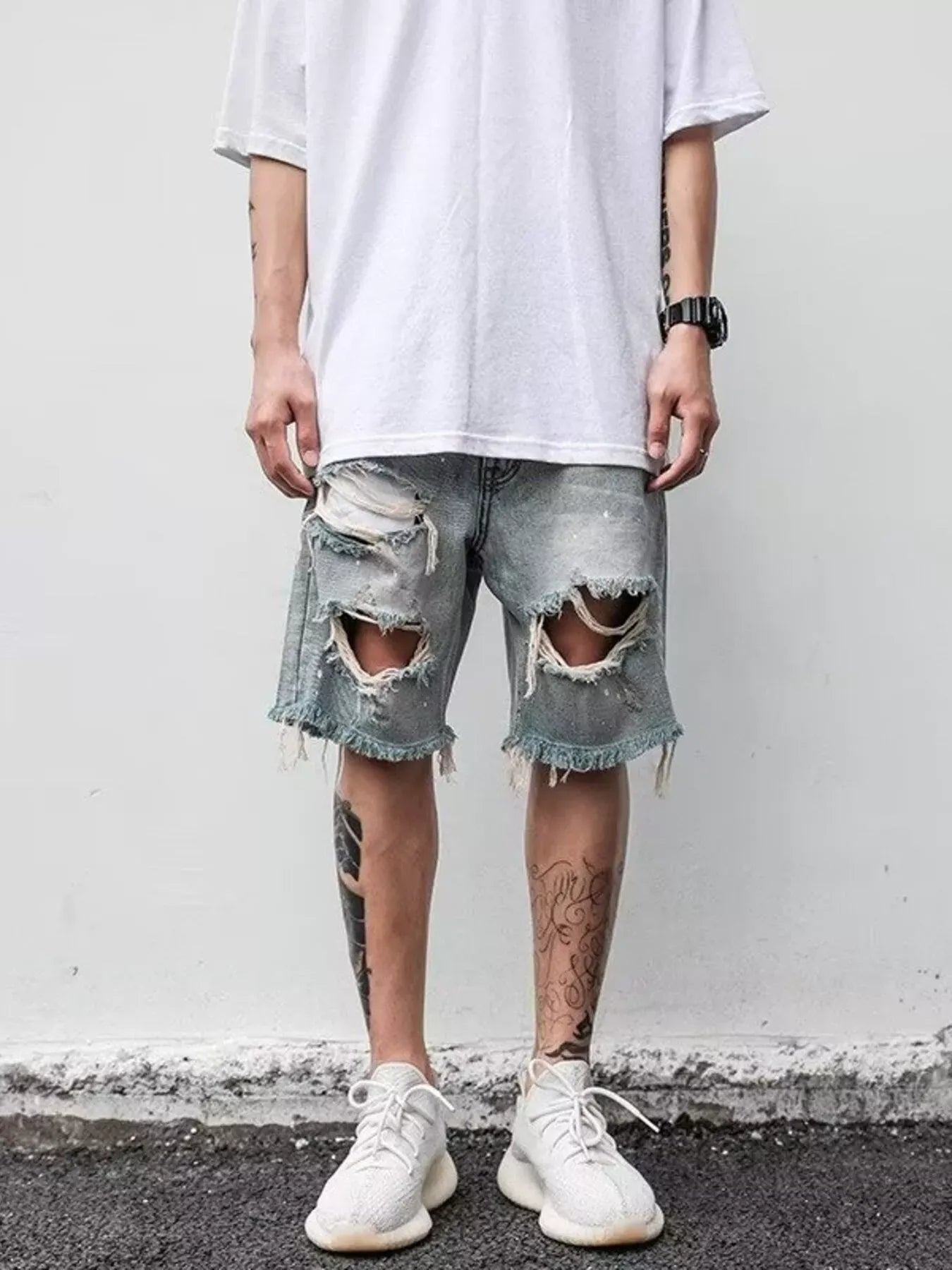 Distressed Denim Shorts | The Nichole Collection