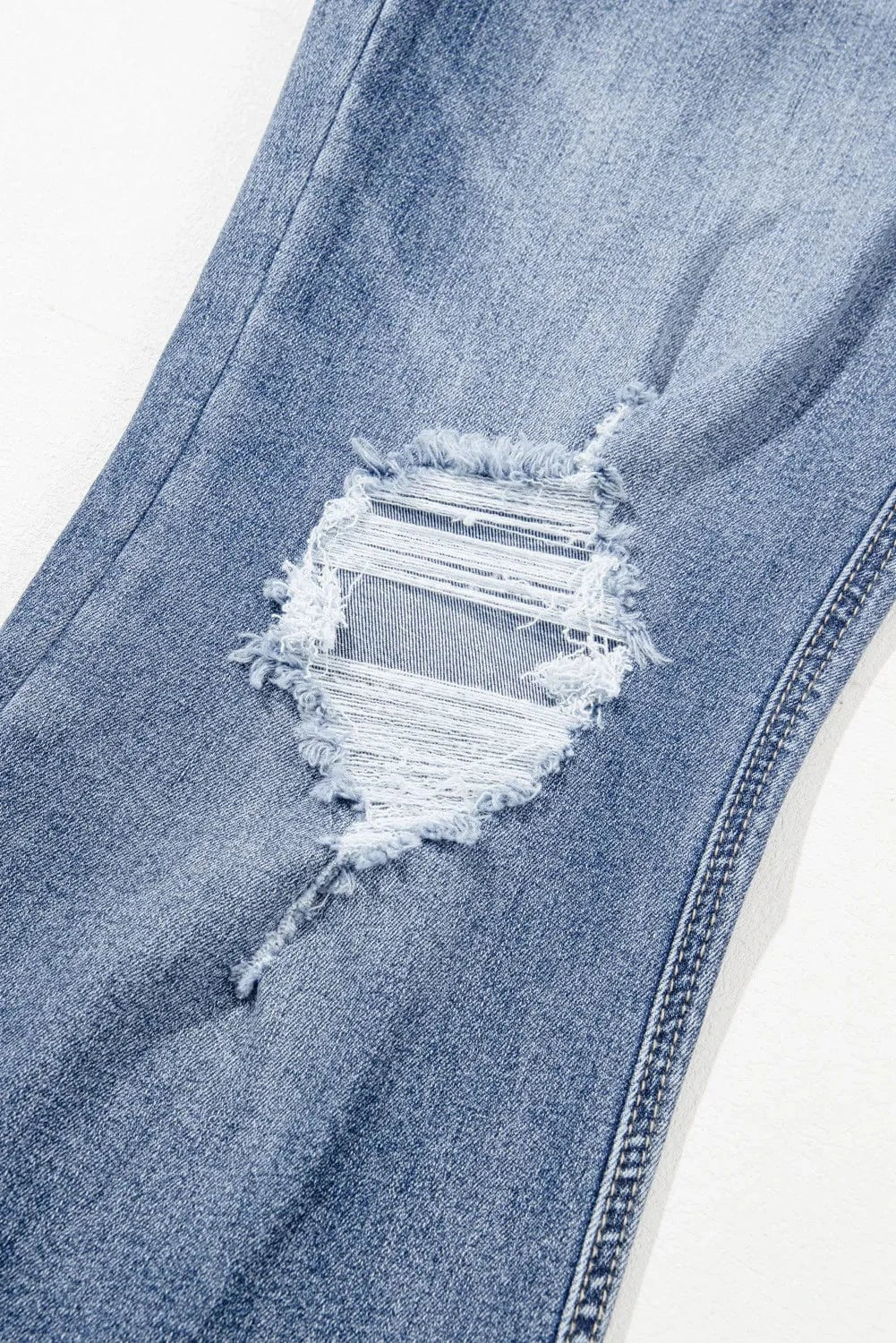 Distressed Raw Hem Bootcut Jeans The Nichole Collection