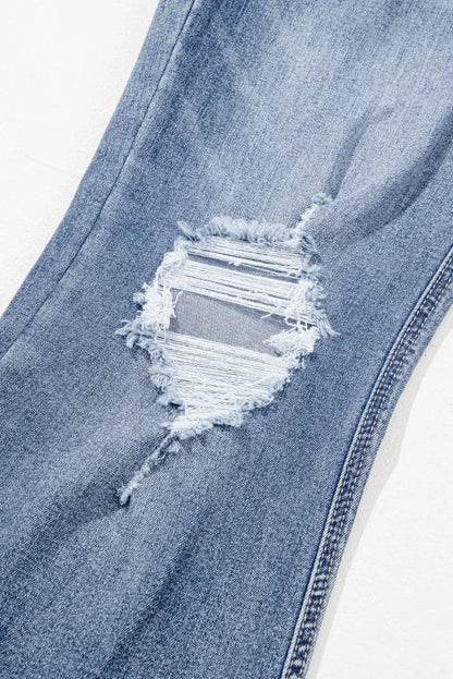 Distressed Raw Hem Bootcut Jeans The Nichole Collection