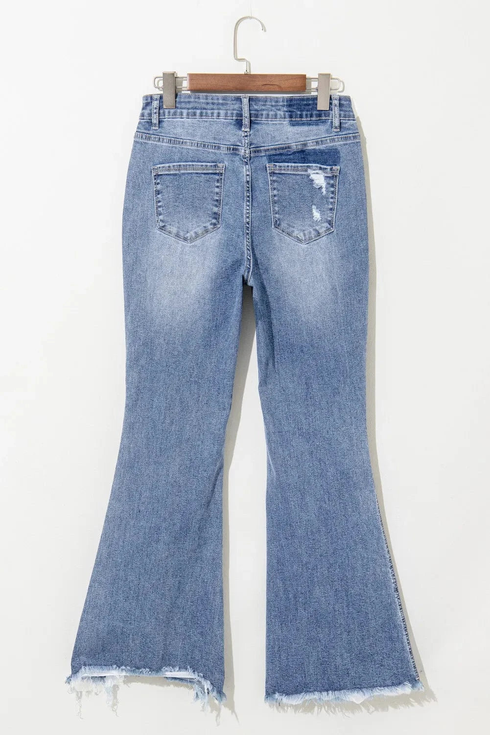Distressed Raw Hem Bootcut Jeans The Nichole Collection