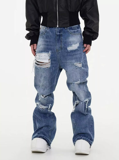 Distressed Wide Leg Jeans | The Nichole Collection