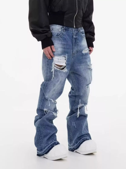 Distressed Wide Leg Jeans | The Nichole Collection