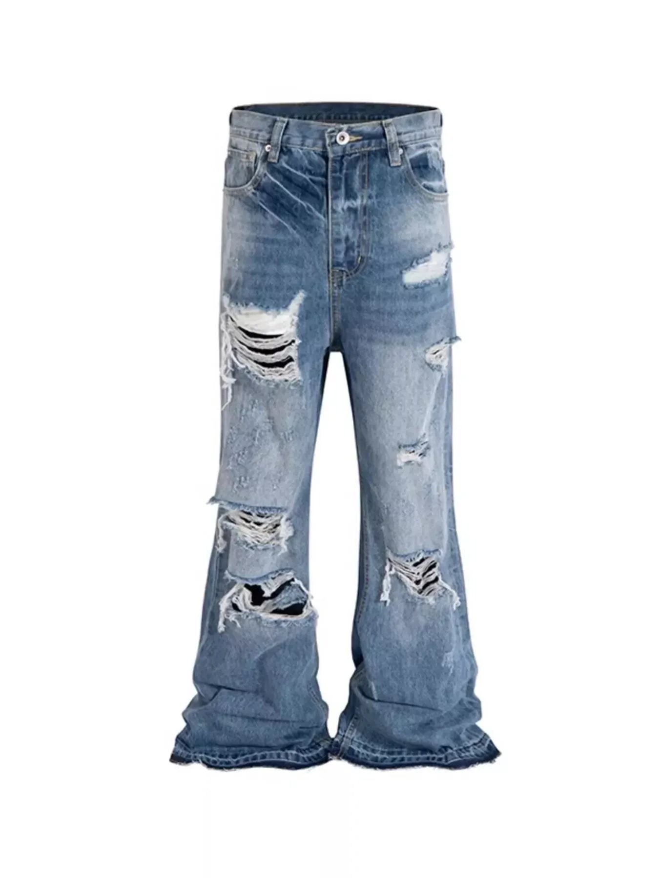 Distressed Wide Leg Jeans | The Nichole Collection