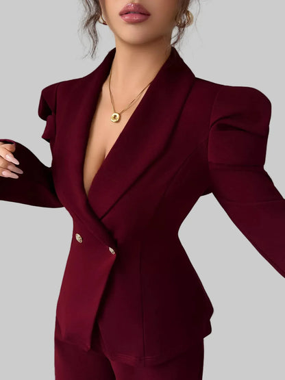 Double-Breasted Blazer and Pants Suit Set Women's Sets The Nichole Collection