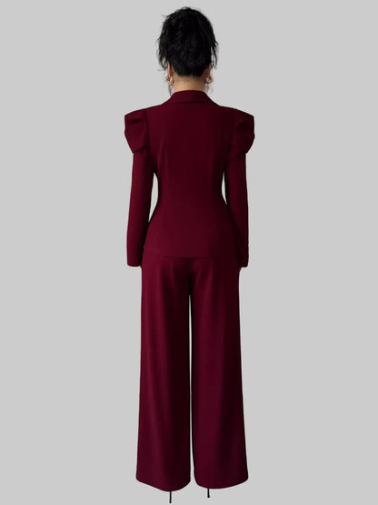 Double-Breasted Blazer and Pants Suit Set Women's Sets The Nichole Collection