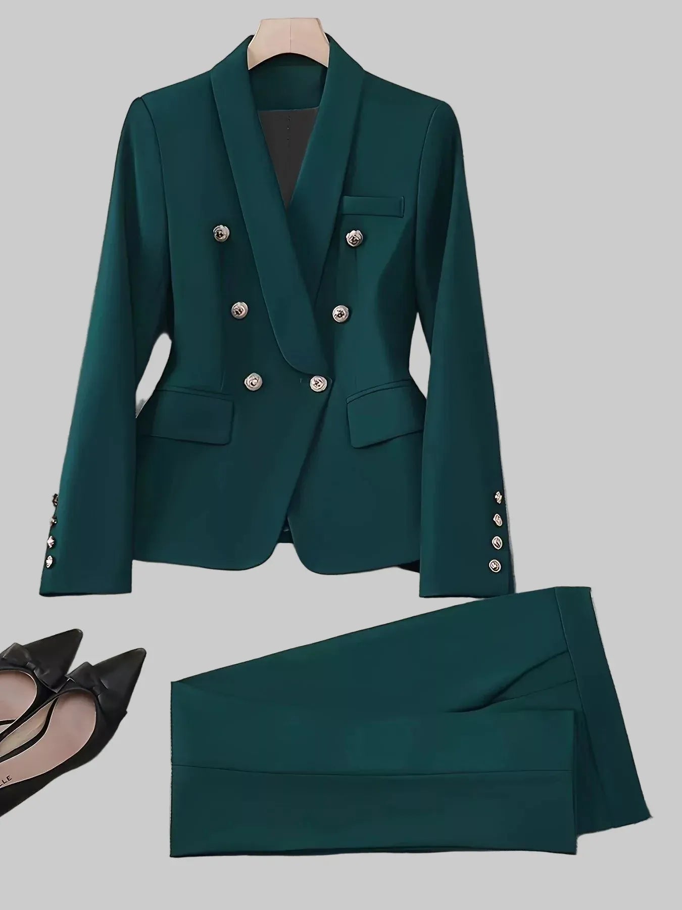 Double-Breasted Blazer & Pants Set Women's Sets The Nichole Collection