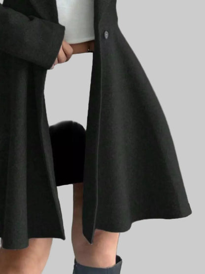 Double-Breasted Fit & Flare Wool Blend Coat The Nichole Collection