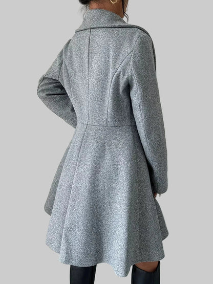 Double-Breasted Fit & Flare Wool Blend Coat The Nichole Collection