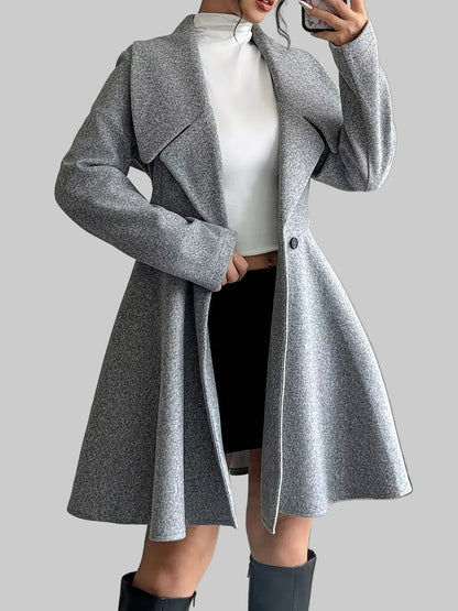 Double-Breasted Fit & Flare Wool Blend Coat The Nichole Collection
