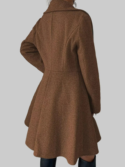 Double-Breasted Fit & Flare Wool Blend Coat The Nichole Collection