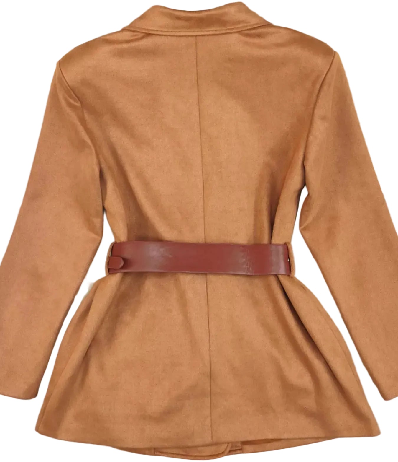 Double-Breasted Lapel Collar Blazer - Khaki / S