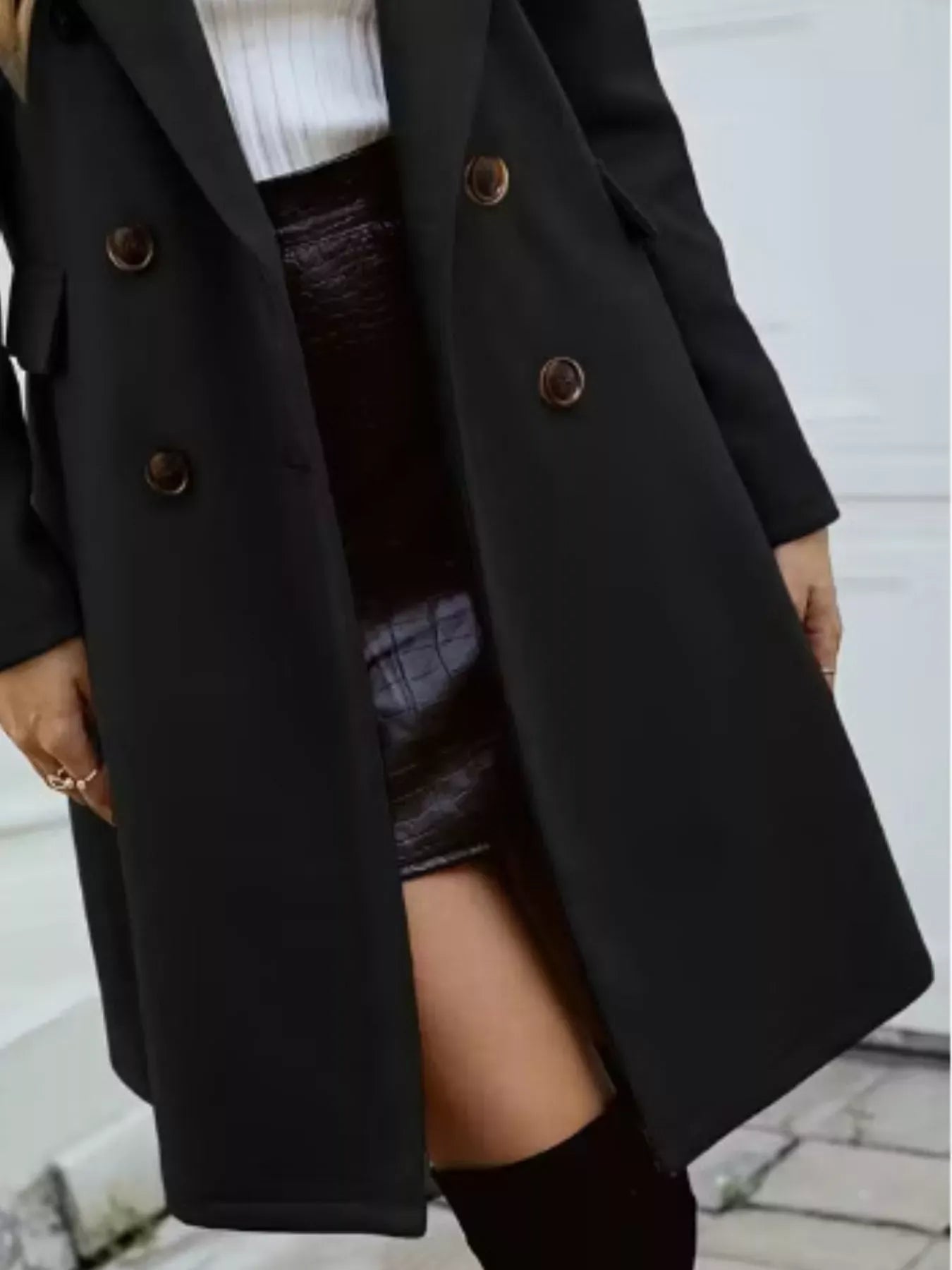 Double-Breasted Longline Coat The Nichole Collection