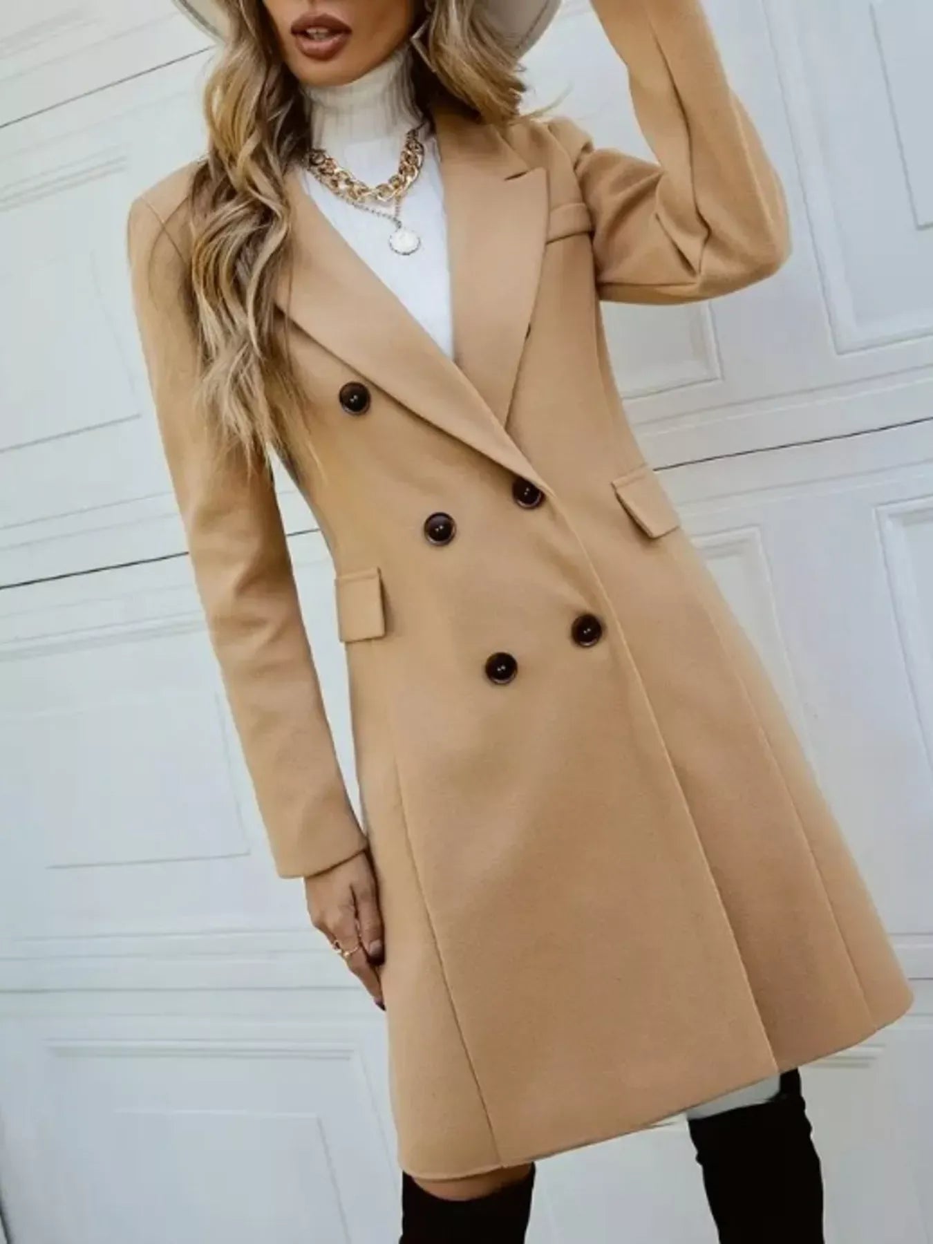 Double-Breasted Longline Coat The Nichole Collection