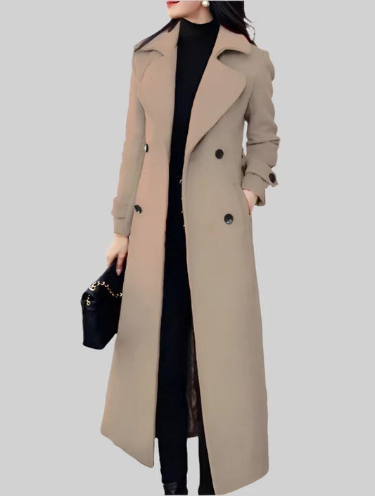 Double-Breasted Wool Blend Formal Coat The Nichole Collection