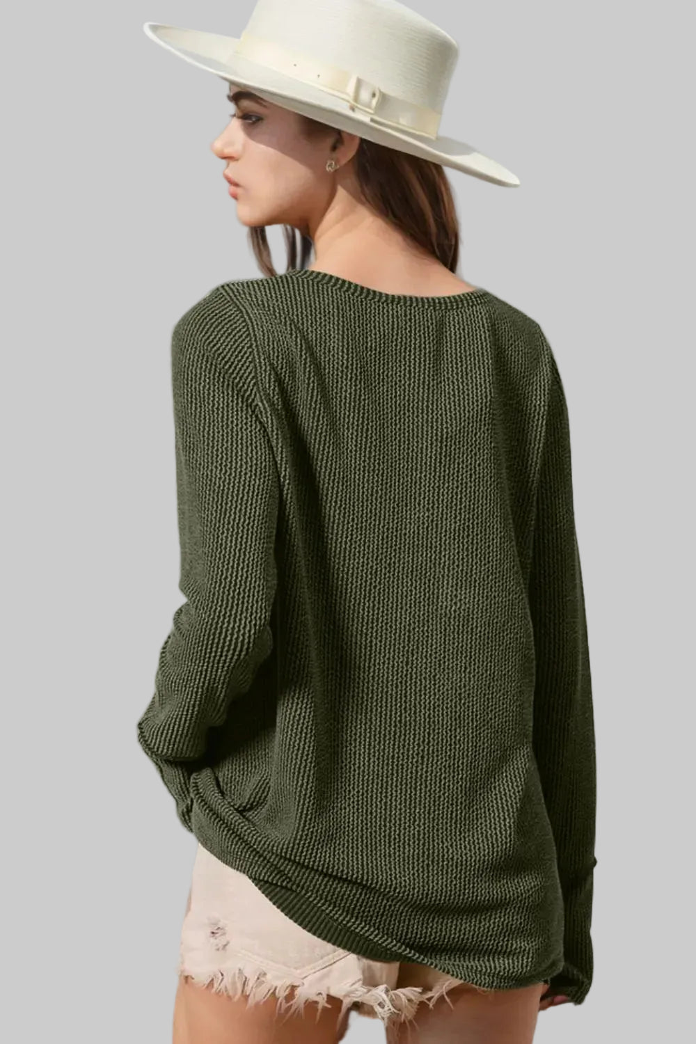 Long Sleeve Tops for Women Crew Neck Casual Knit Pullover