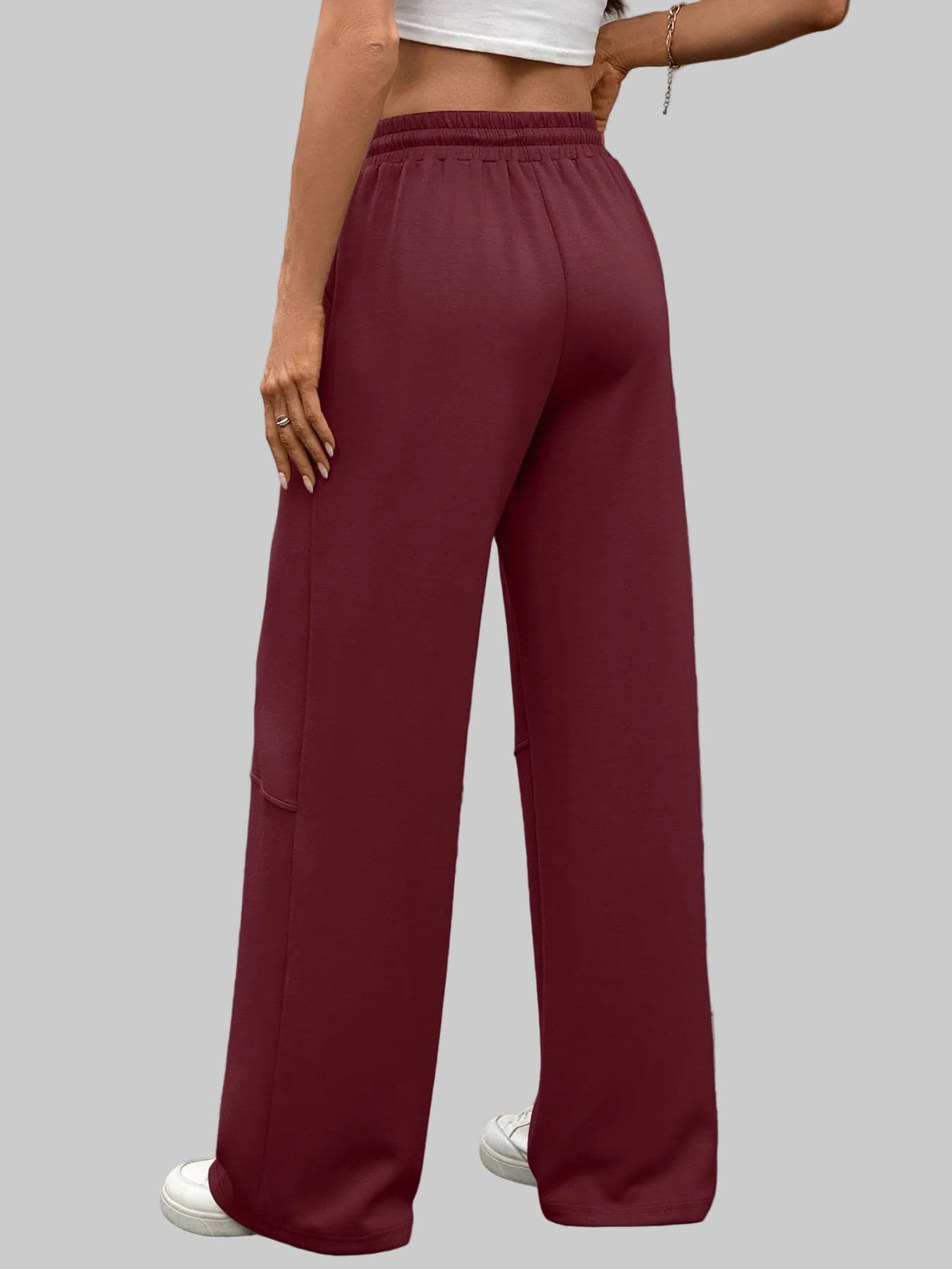 Drawstring High Waist Wide Leg Casual Pants The Nichole Collection
