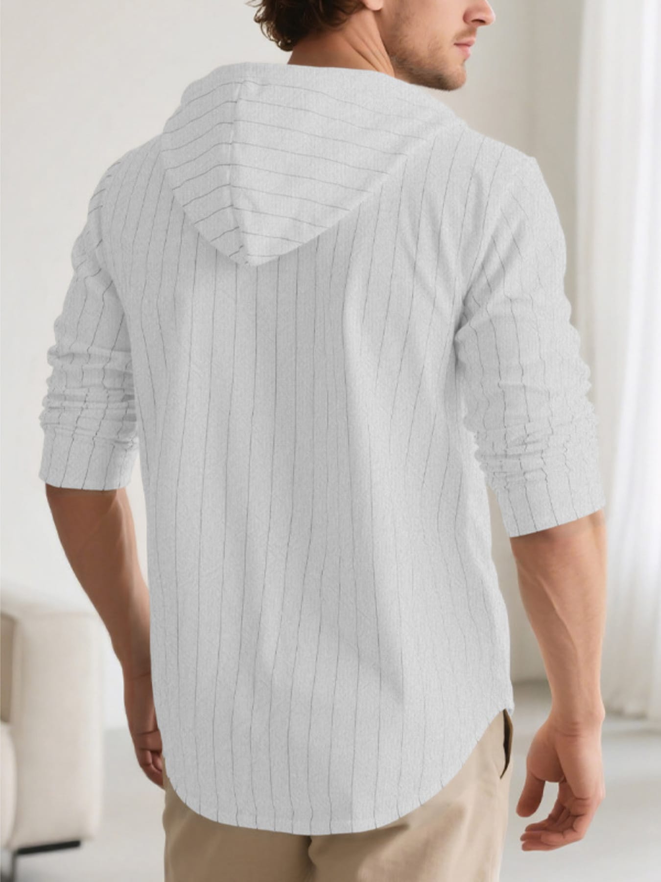 Drawstring Hooded Button Up Shirt | The Nichole Collection