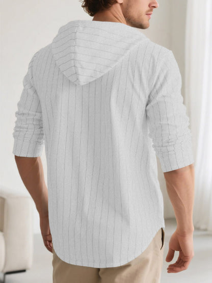 Drawstring Hooded Button Up Shirt | The Nichole Collection