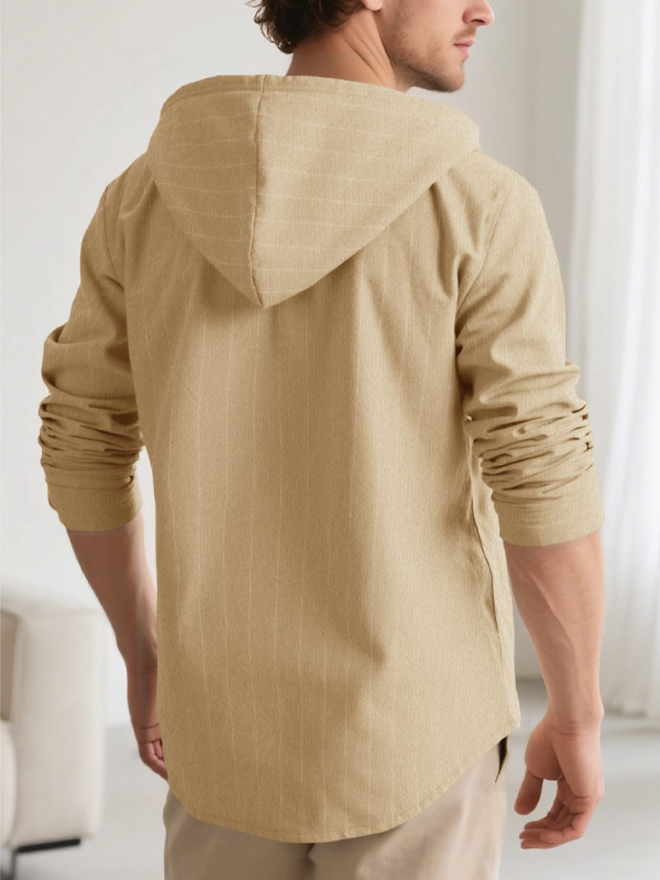 Drawstring Hooded Button Up Shirt | The Nichole Collection