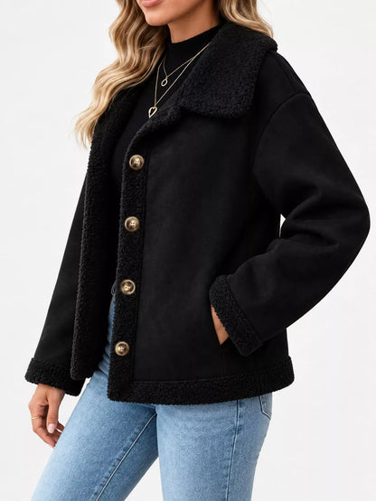 Cashmere-Blend Suede Sherpa Jacket The Nichole Collection