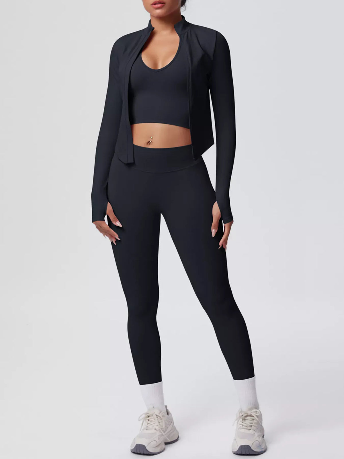 Tank, Zip-Up Jacket and Leggings Active Set The Nichole Collection - Official Site