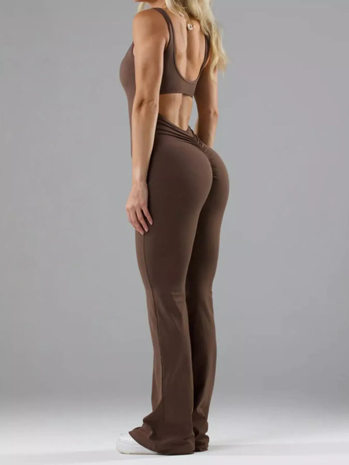 Seamless Scoop-Neck Flared Jumpsuit The Nichole Collection - Official Site