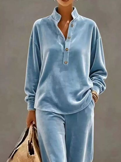 THE RELAXED VELVET WIDE-LEG SET The Nichole Collection - Official Site