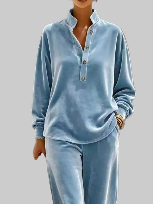 THE RELAXED VELVET WIDE-LEG SET The Nichole Collection - Official Site