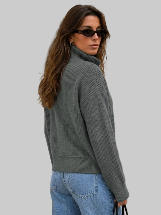TURTLENECK BUTTON-DOWN KNIT CARDIGAN The Nichole Collection - Official Site