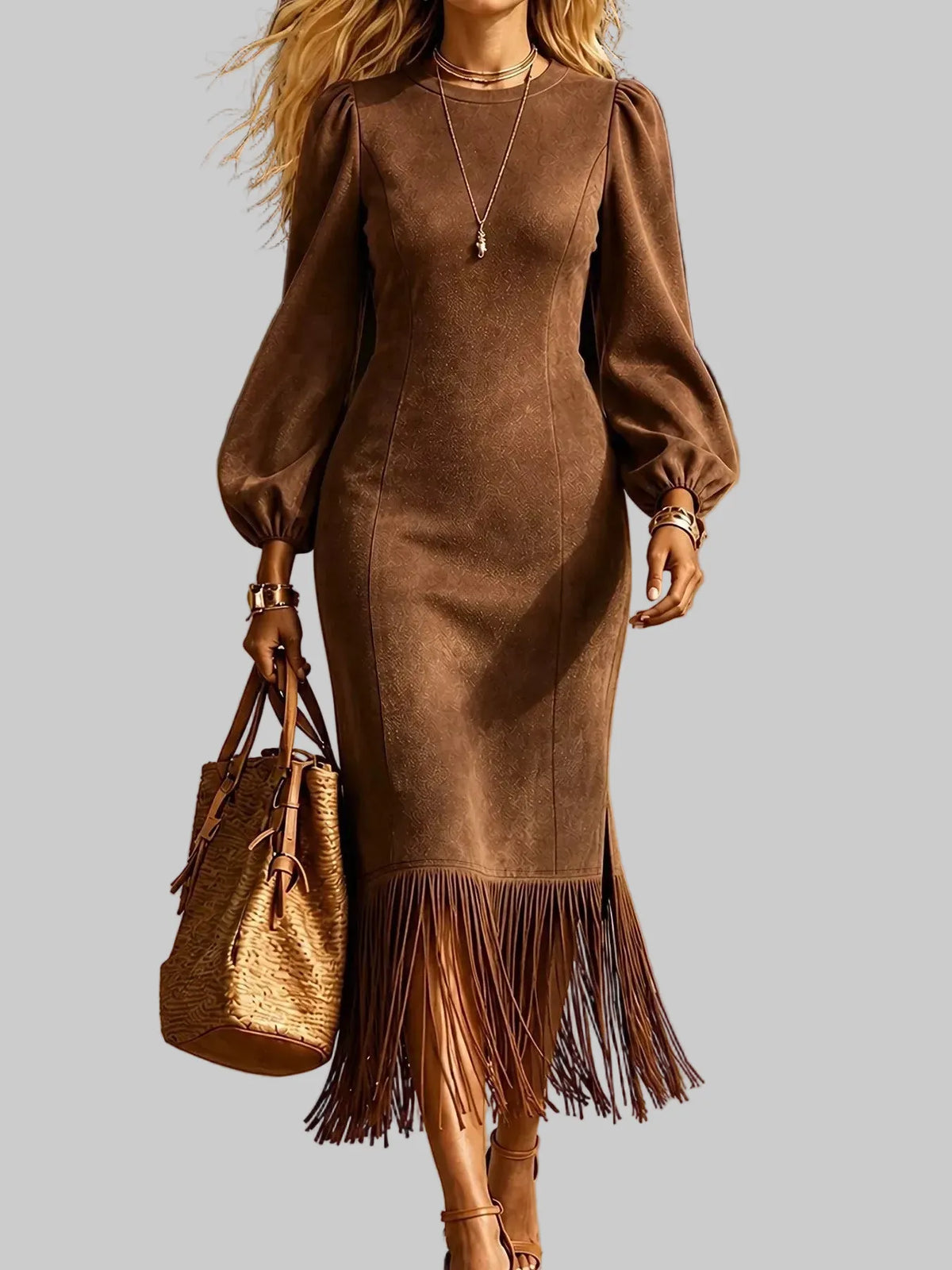 FRINGE HEM MIDI DRESS The Nichole Collection - Official Site