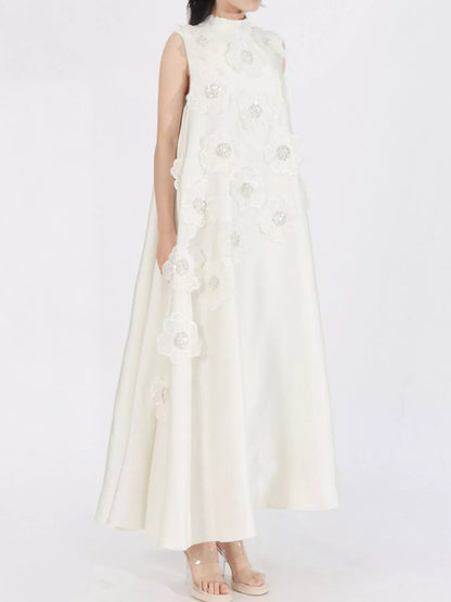 Floral-Embellished Sleeveless Maxi Dress The Nichole Collection