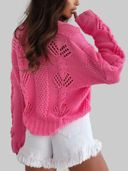 Button Up V-Neck Cardigan | The Nichole Collection