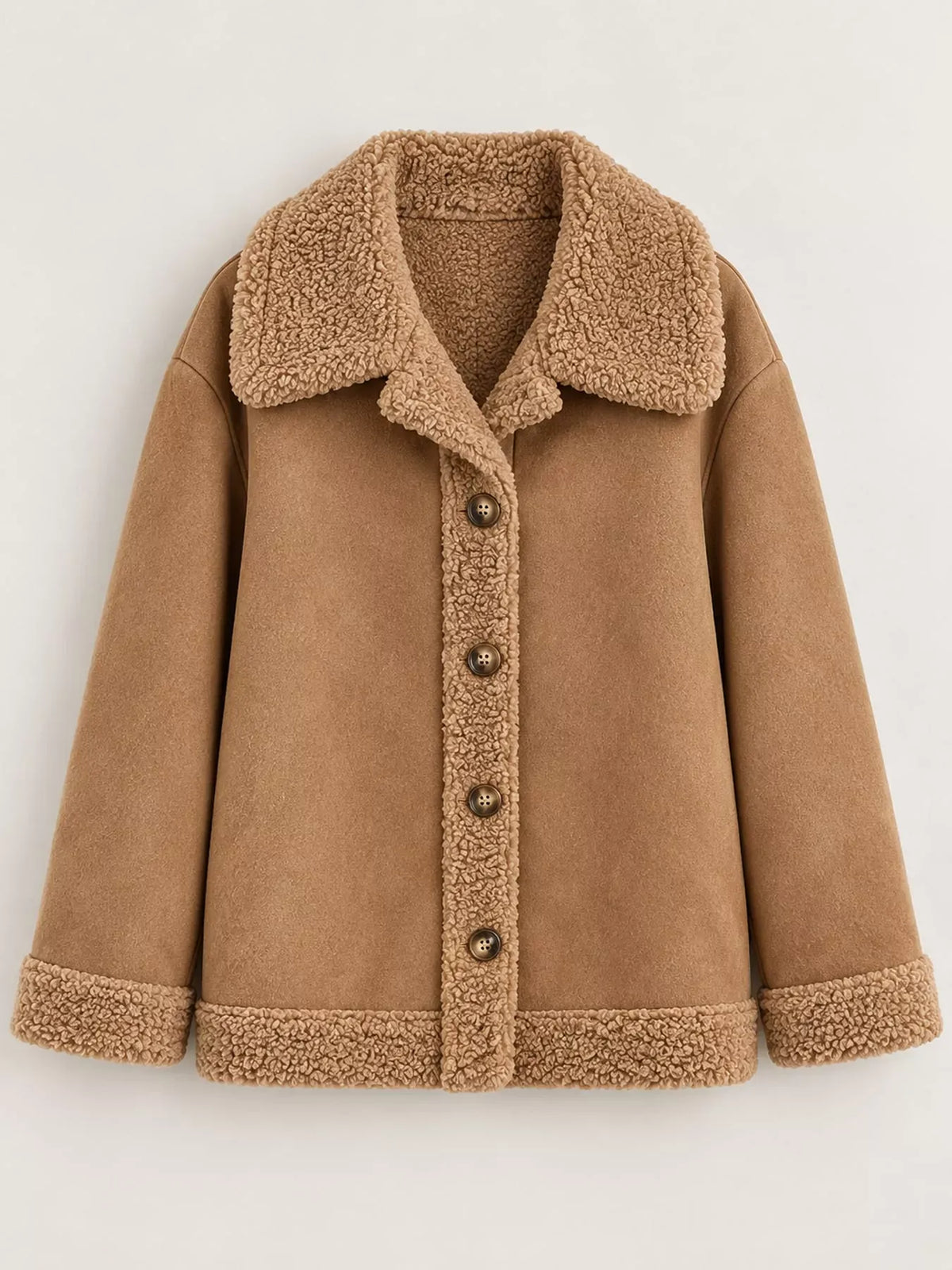Cashmere-Blend Suede Sherpa Jacket The Nichole Collection