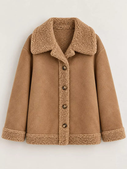 Cashmere-Blend Suede Sherpa Jacket The Nichole Collection