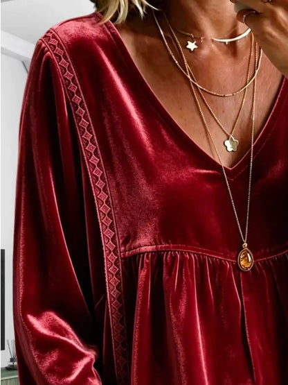 BABYDOLL VELVET LACE BLOUSE The Nichole Collection - Official Site