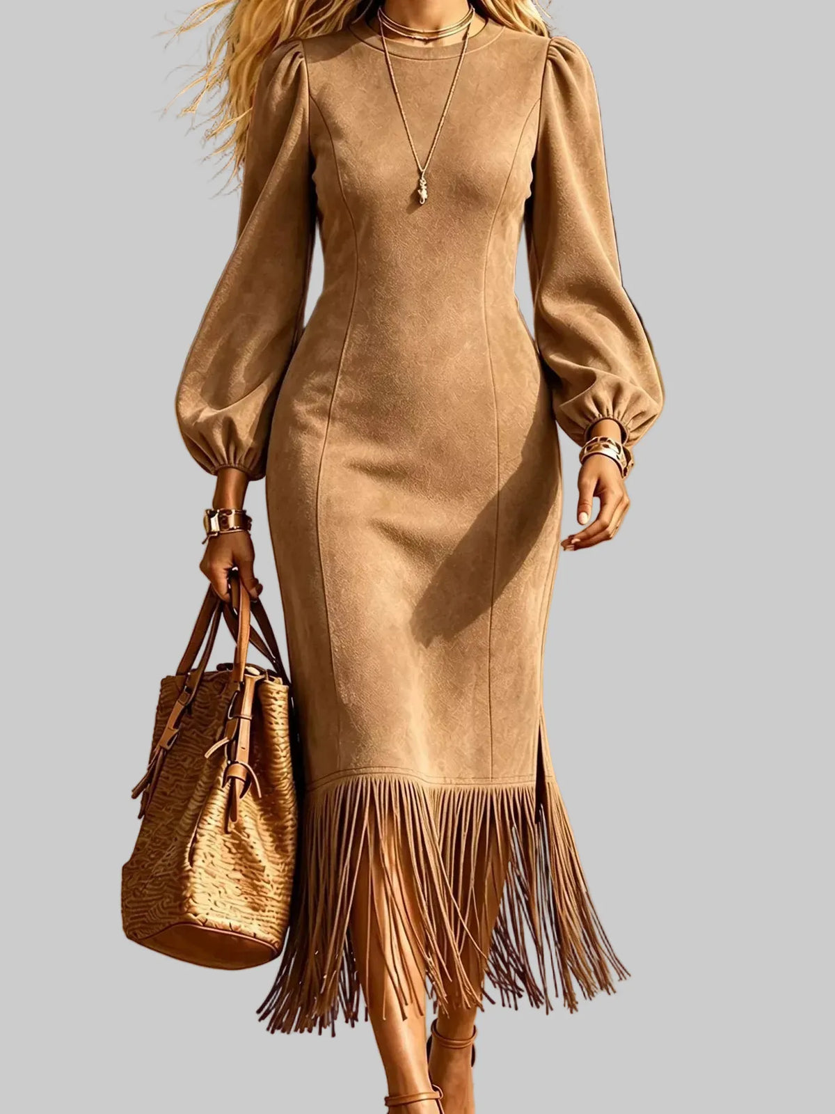 FRINGE HEM MIDI DRESS The Nichole Collection - Official Site